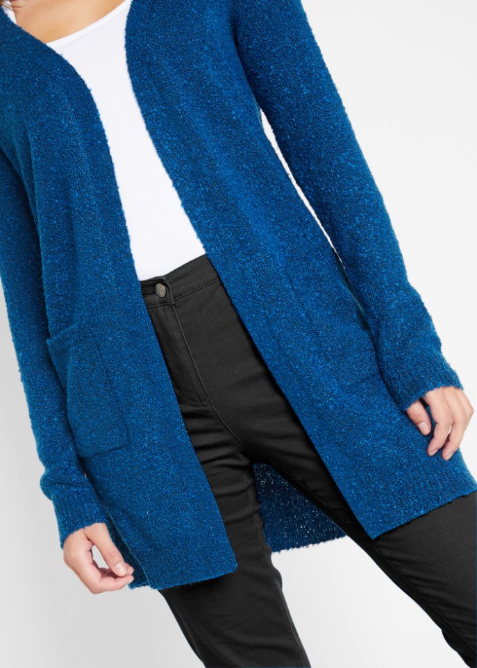 Boucle-Longstrickjacke