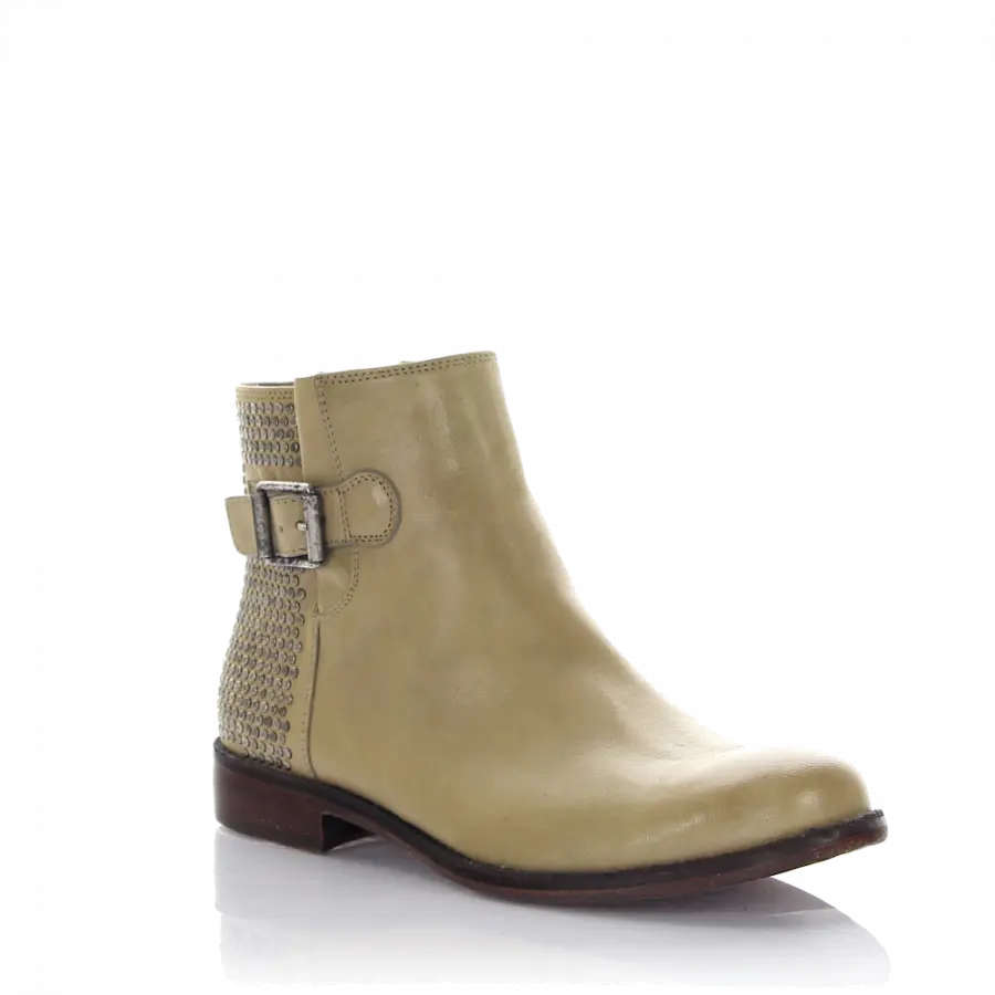 Rossano Bisconti - Stiefeletten Kalbsleder Nieten beige - beige