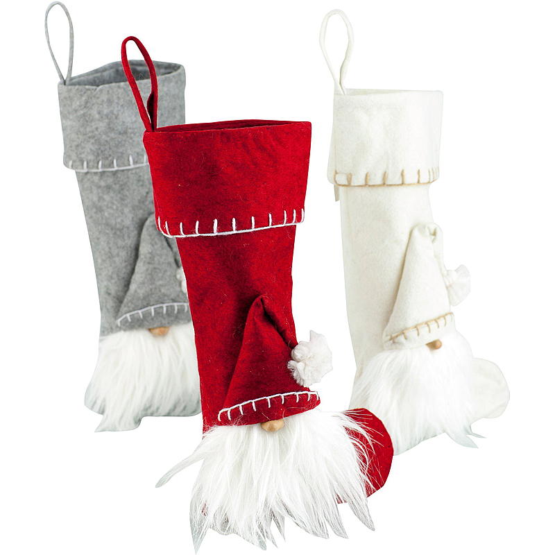 Home Julestrømpe filt, med nisse