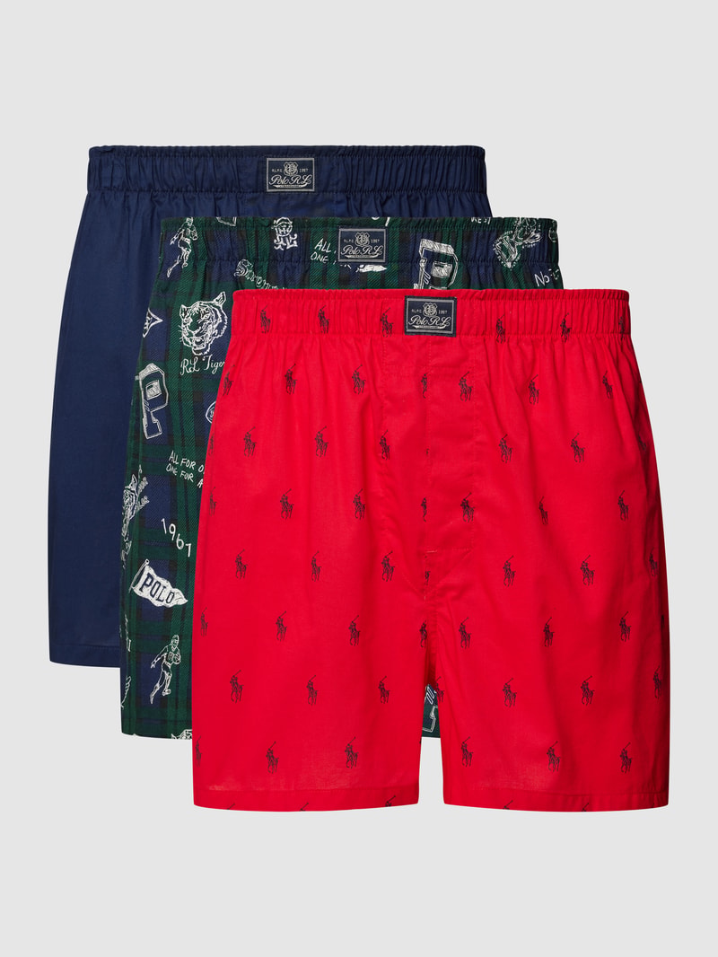 Boxershorts mit Allover-Muster im 3er-Pack in rot