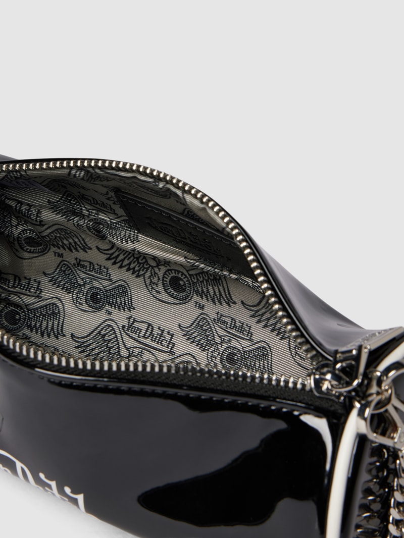 Handtasche mit Label-Print Modell 'LESLY' in schwarz