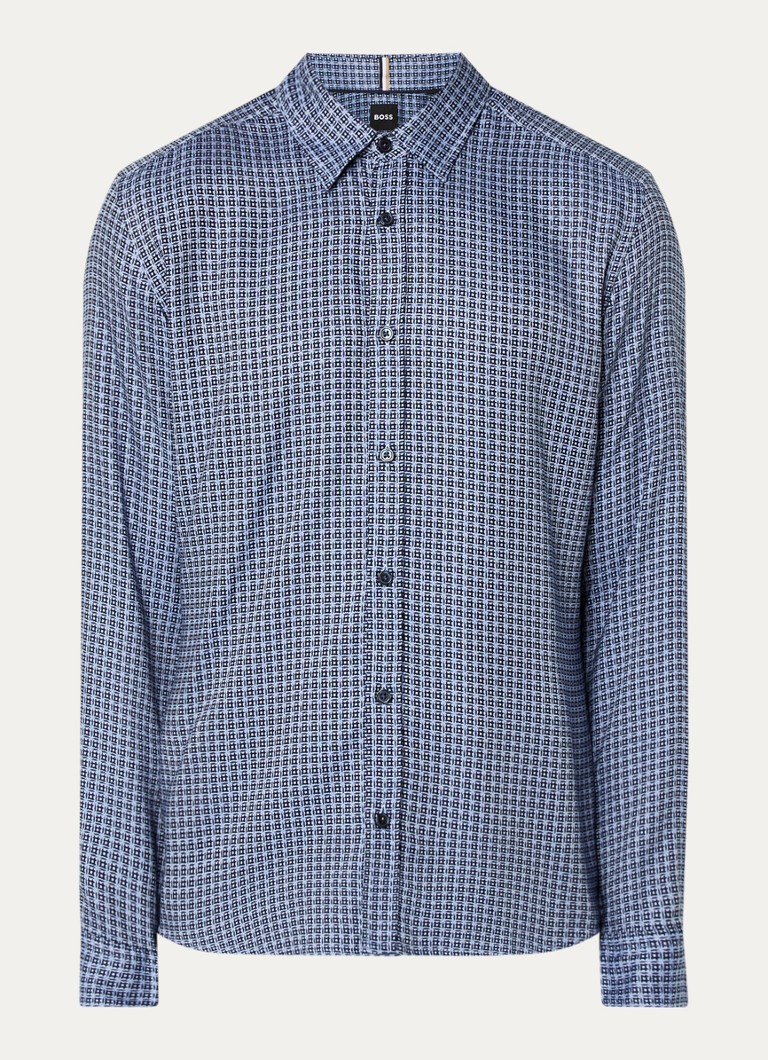 Camisa HUGO BOSS H-Liam de corte regular em liocel com microestampa.