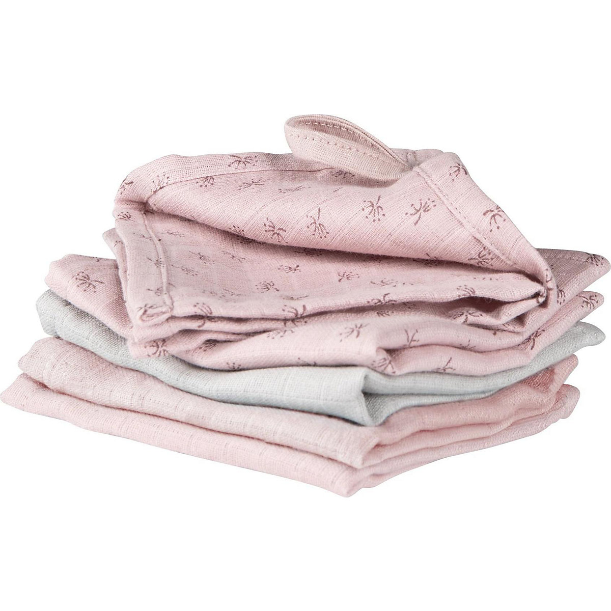 5er Set Waschlappen Lil Planet rosa, organic Bio-Baumwolle, 25x25 cm