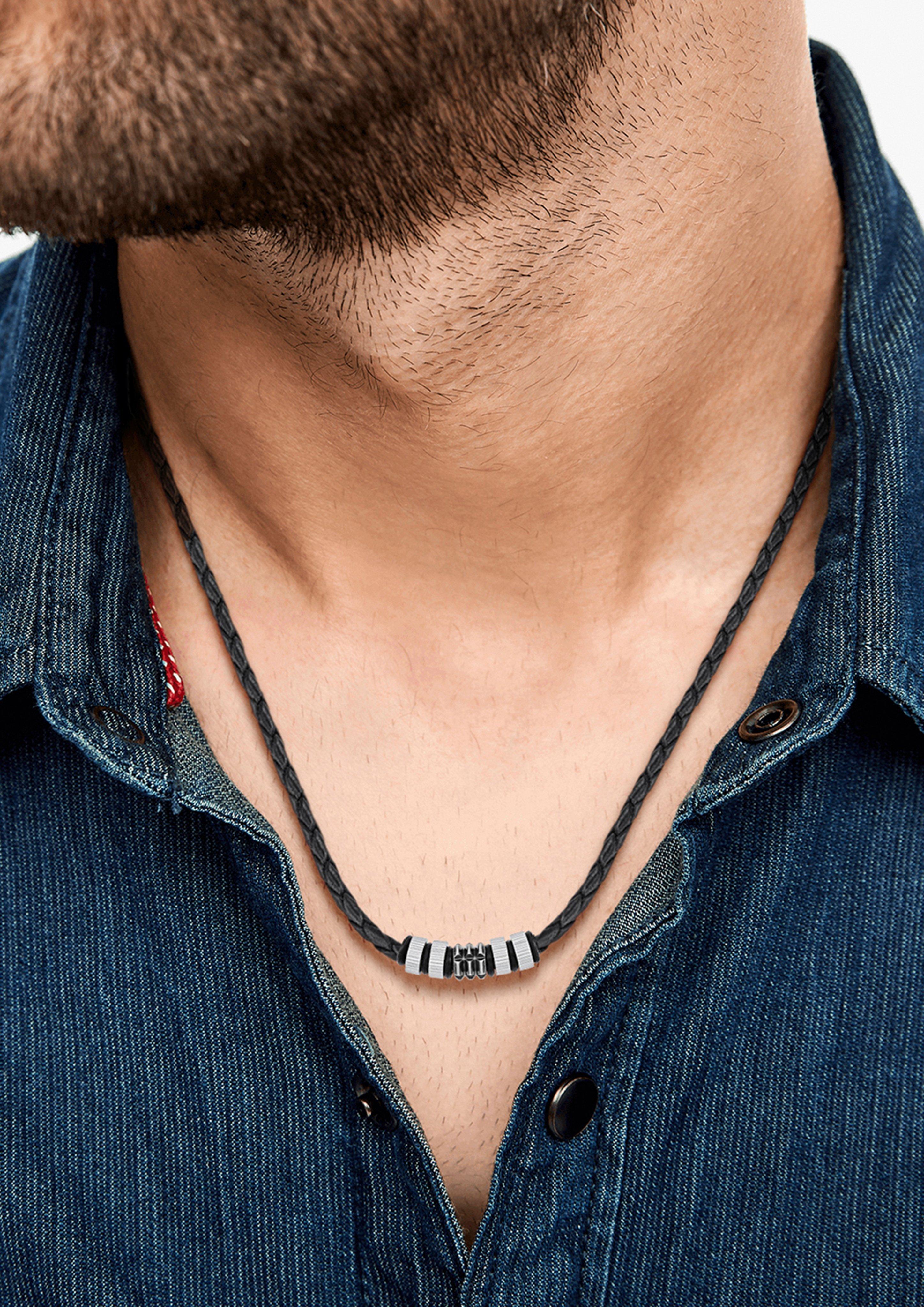 Ledercollier mit Edelstahl-Beads  272.002.6411.4342-99B0