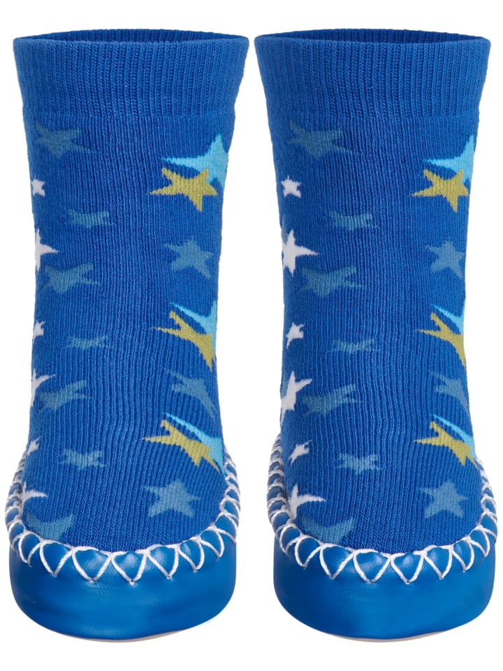 Playshoes Hüttenschuh Sterne in Blau günstig kaufen