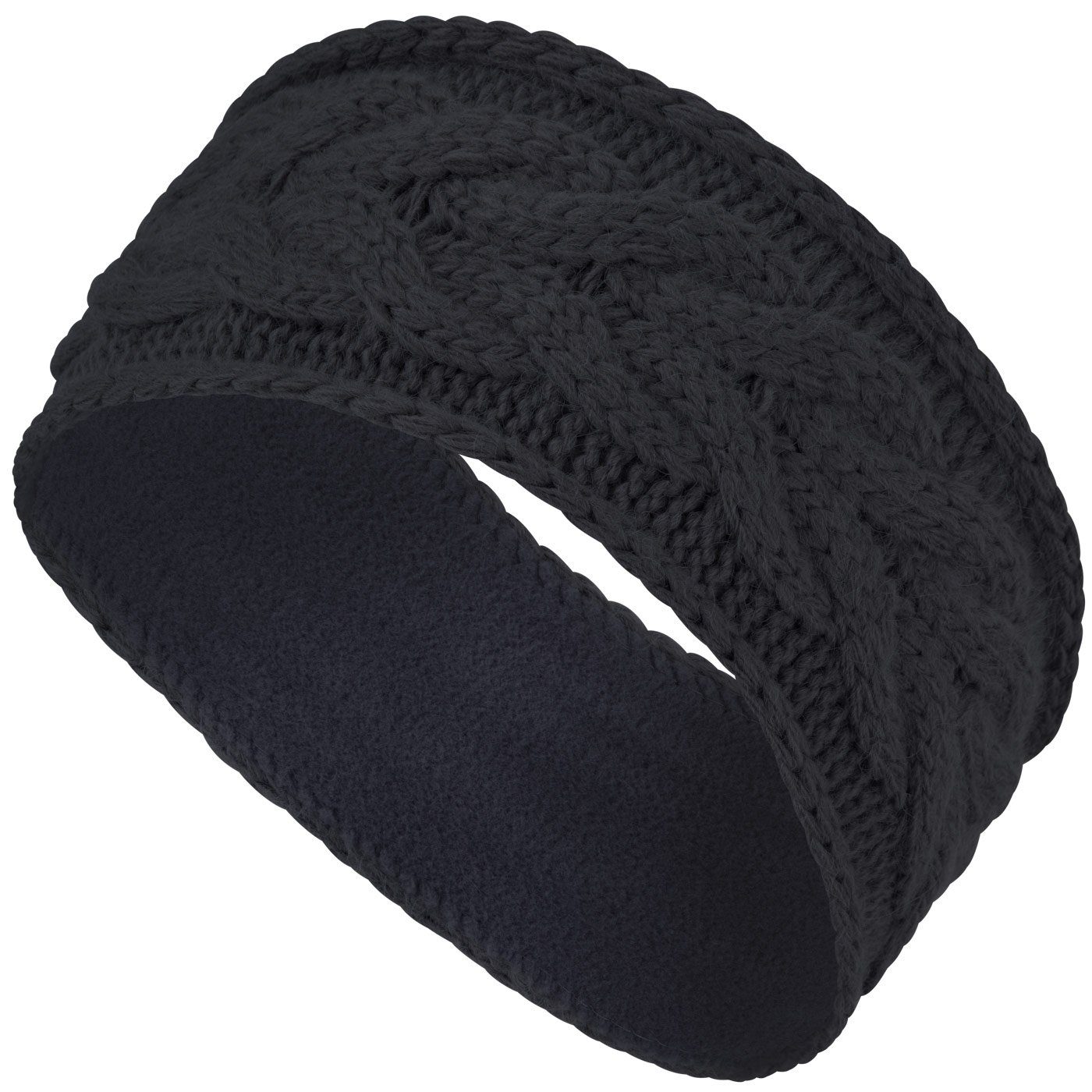 compagno Stirnband (1-St) Strick-Stirnband gefüttert Damen Strickband Winterstirnband Ohrenschützer Band Kopfband Winter