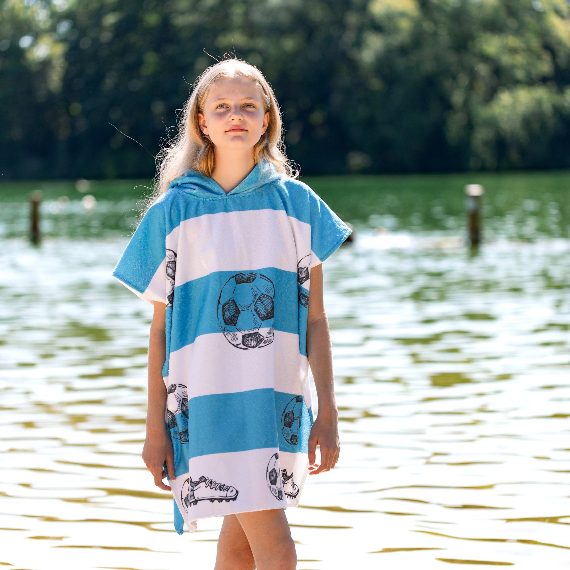 HOMELEVEL Kinderbademantel Kinder und Baby Badeponcho - Poncho Handtuch für Strand Schwimmbad, Baumwolle