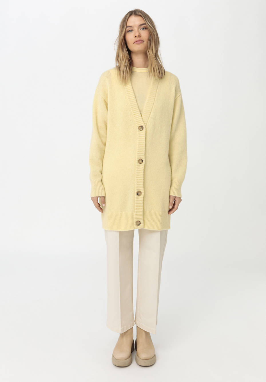 Strickjacke aus Alpaka mit Seide und Mohair