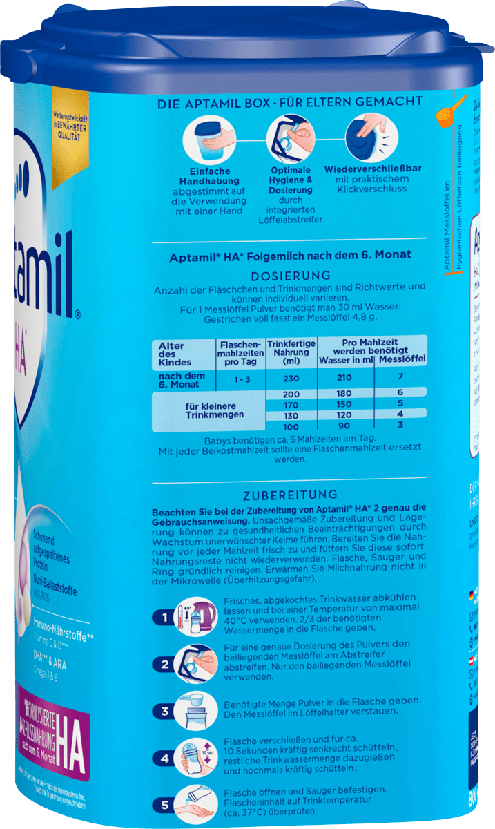 Folgemilch 2 HA  nach dem 6. Monat, 800 g