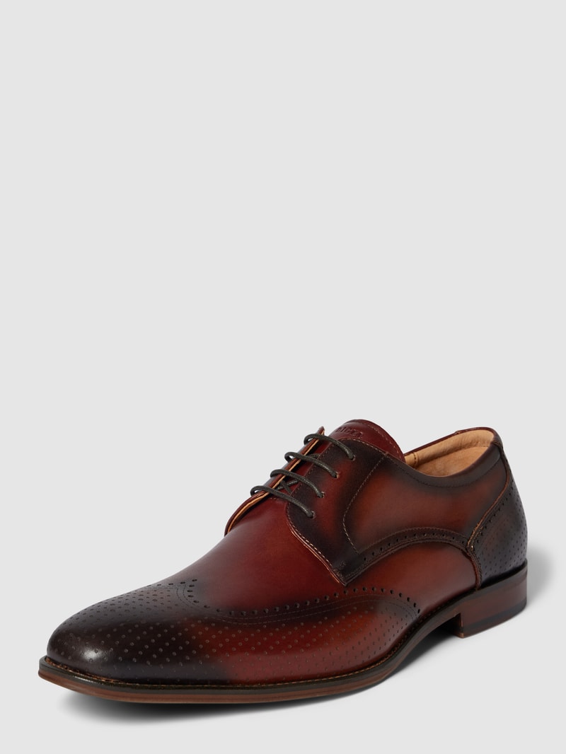 Derby-Schuhe aus Leder Modell 'SELLENG' in cognac