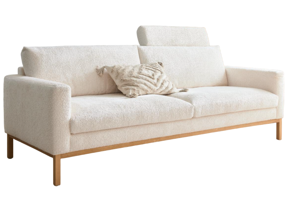 Roomio 3-Sitzer Sofa No. 4105 mit Kopfstütze Weiß