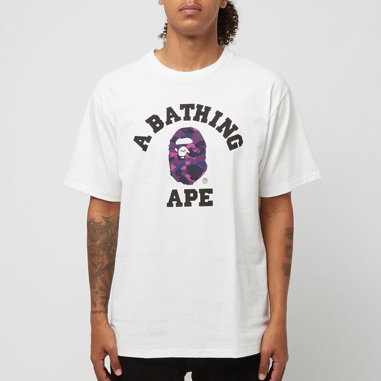 A Bathing Ape Color Camo College Tee M white/purple