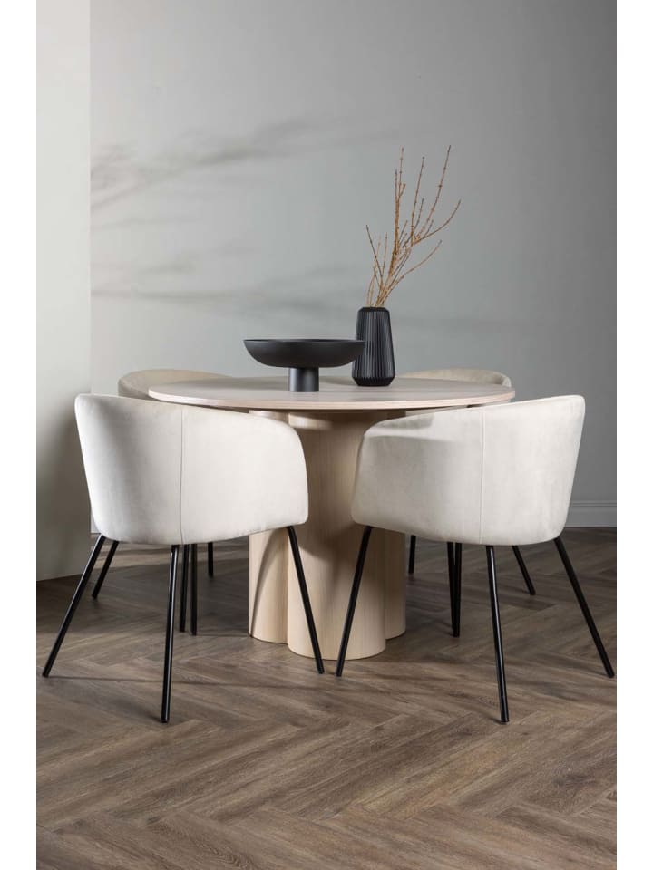 ebuy24 Essgruppe Olivia 14 (5-teilig) Whitewash 110 x 110 cm günstig kaufen onesize