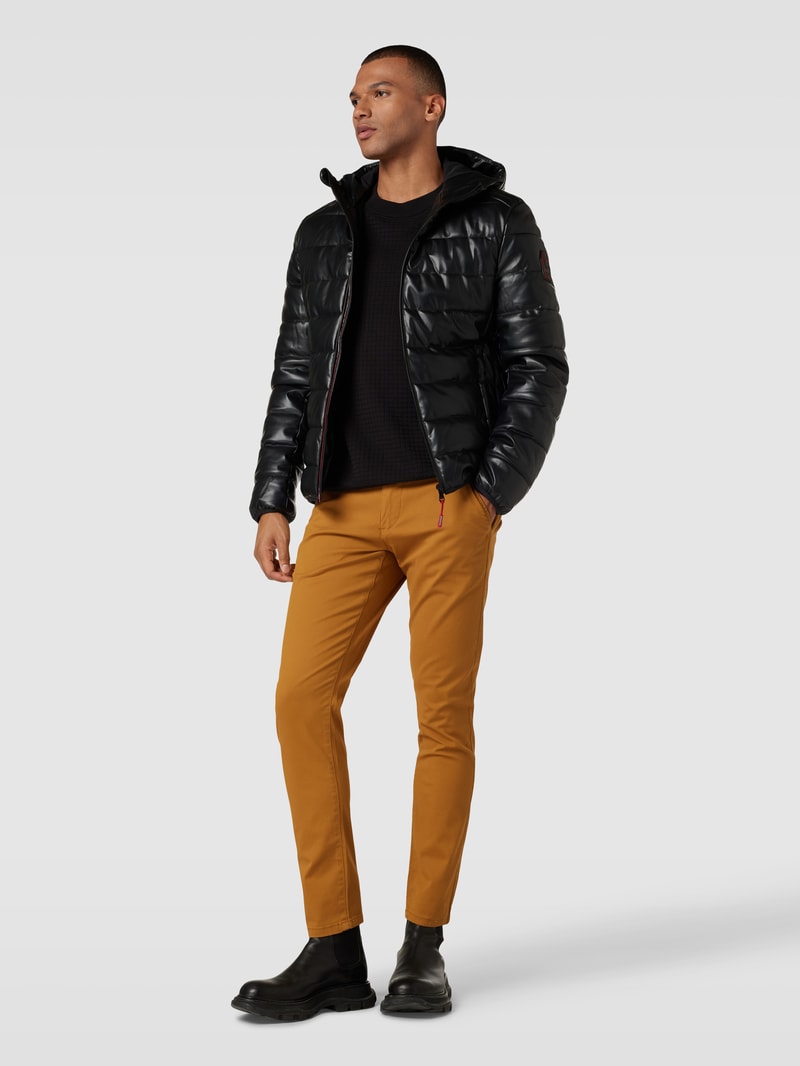 Steppjacke in Leder-Optik in schwarz