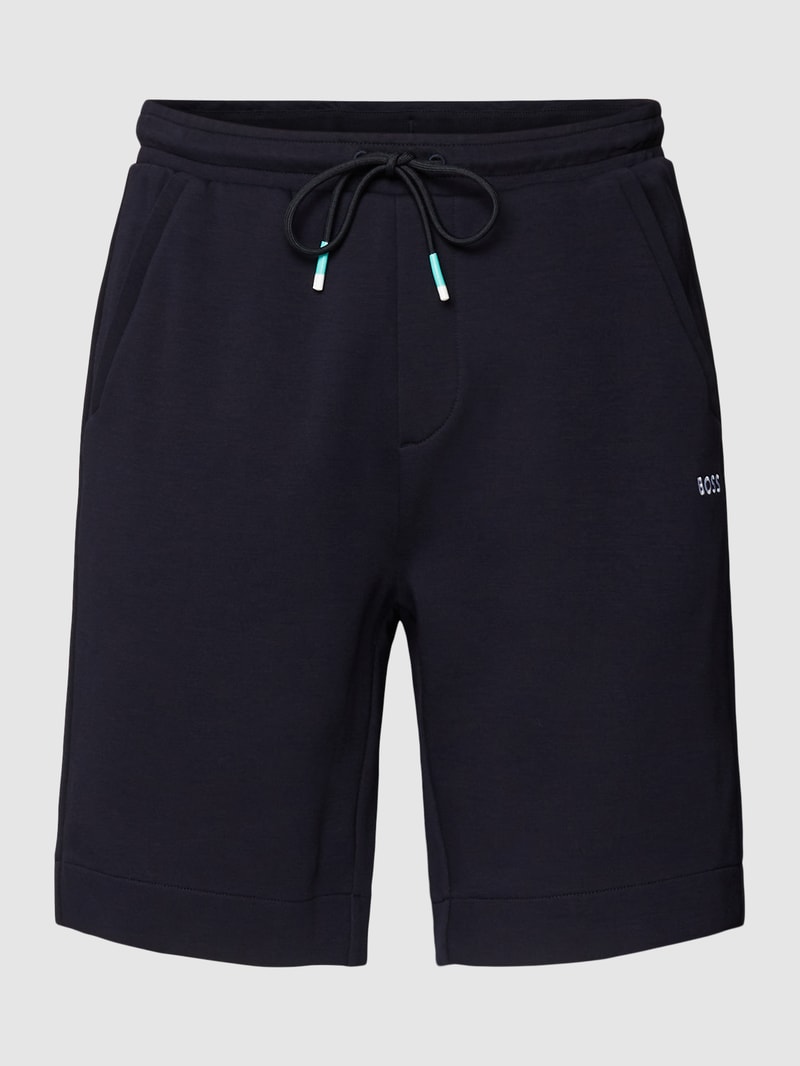 Sweatshorts mit Label-Details Modell 'Headlo' in marineblau