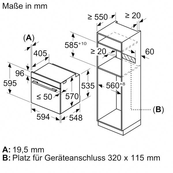 BOSCH Einbaubackofen 4 HBA272BB0, mit Teleskopauszug nachrüstbar, Pyrolyse-Selbstreinigung