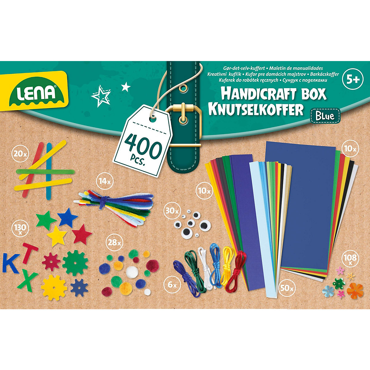 Bastelkoffer, blau, Faltschachtel