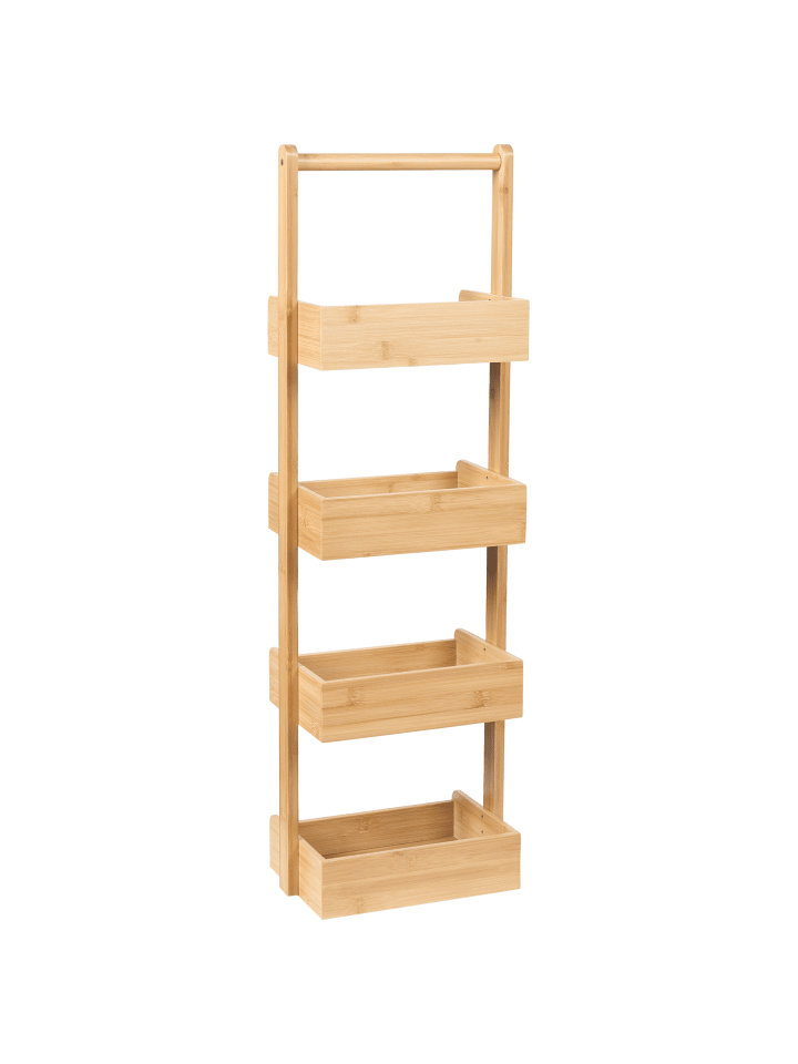 Beliani Badezimmerregal VAUPES in Heller Holzfarbton - (W) 28 x (H) 87 x (L) 18 cm günstig kaufen onesize