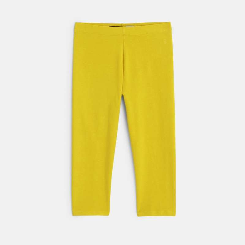 Leggings courts unis jaune fille