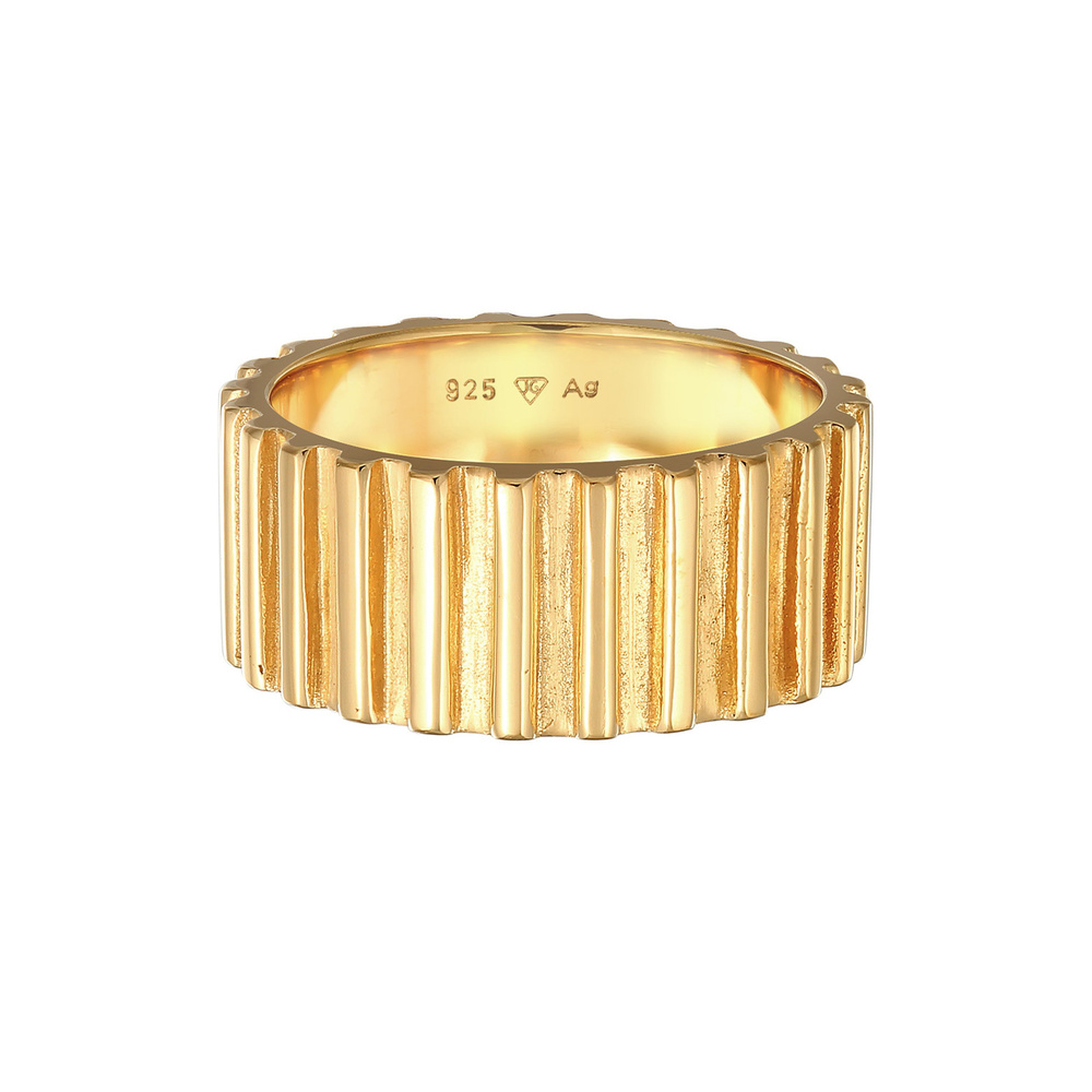 Elli PREMIUM Elli PREMIUM Bague Bracelet femme rainures tendance en argent sterling 925 rhodié Bague