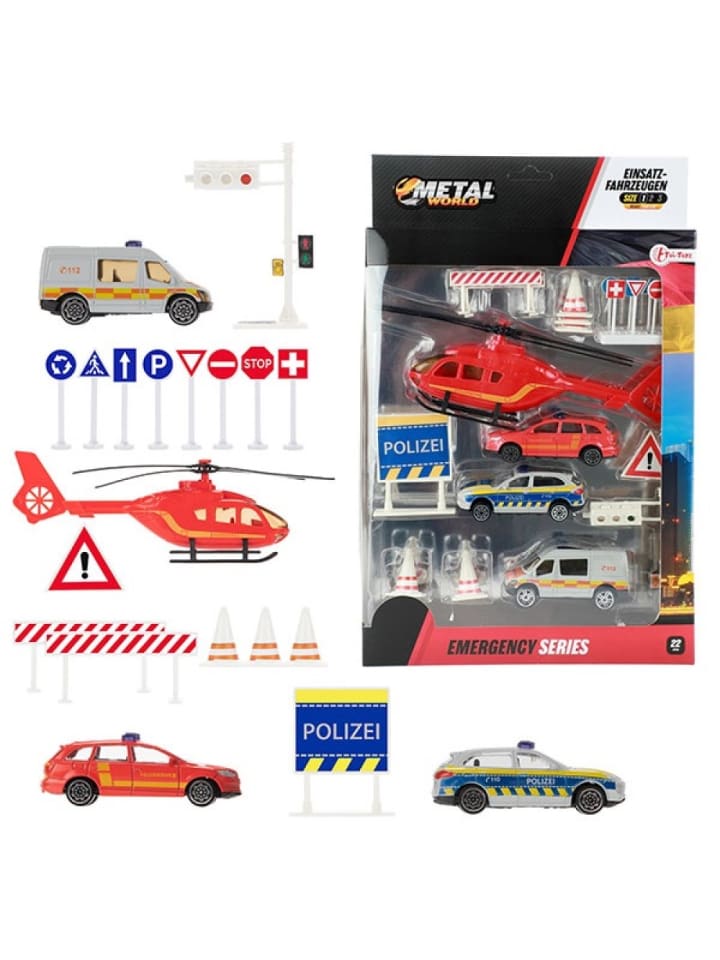 Toi-Toys Rettungsdienst Fahrzeuge Polizei Krankenwagen Straßenschilder 3 Jahre günstig kaufen onesize