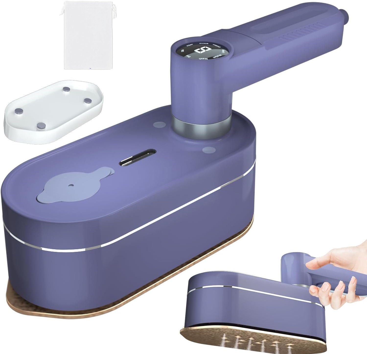 JOEAIS Reise-Dampfbügeleisen Reise Bügeleisen Mini Kabellos Dampfbügeleisen Klein 1200W 120ML, LED Display 20s Quick Heating Iron Steamer für Zuhause und Unterwegs