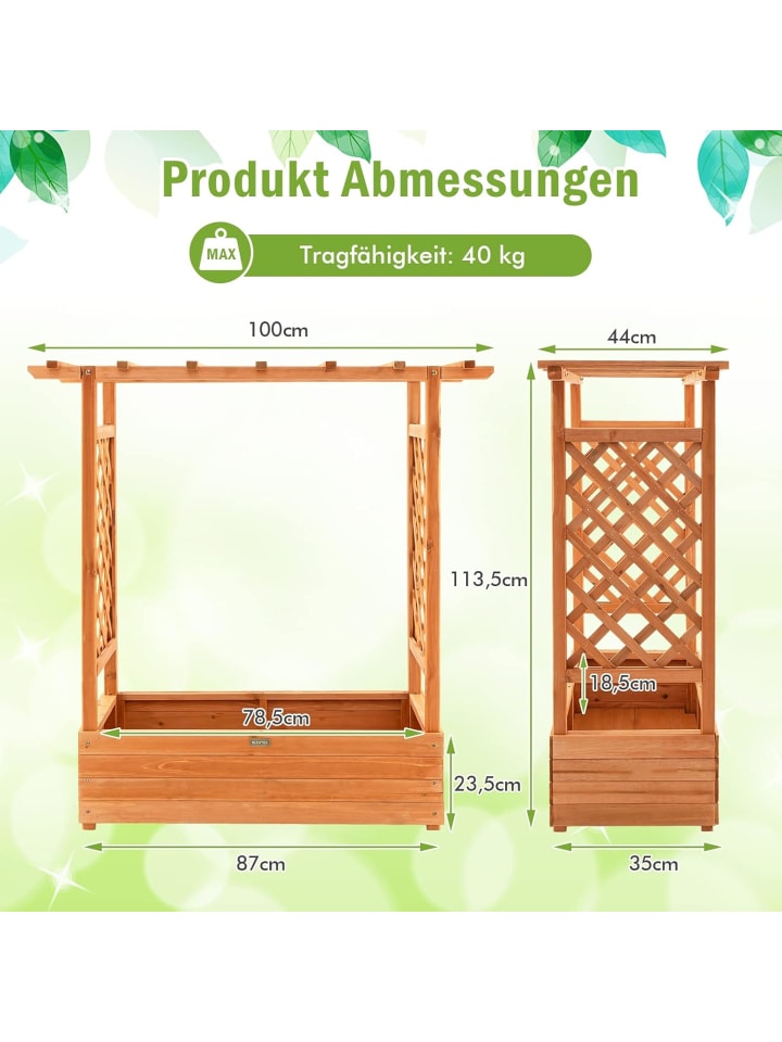 COSTWAY Blumenkasten-Pflanzleiter in Orange günstig kaufen onesize