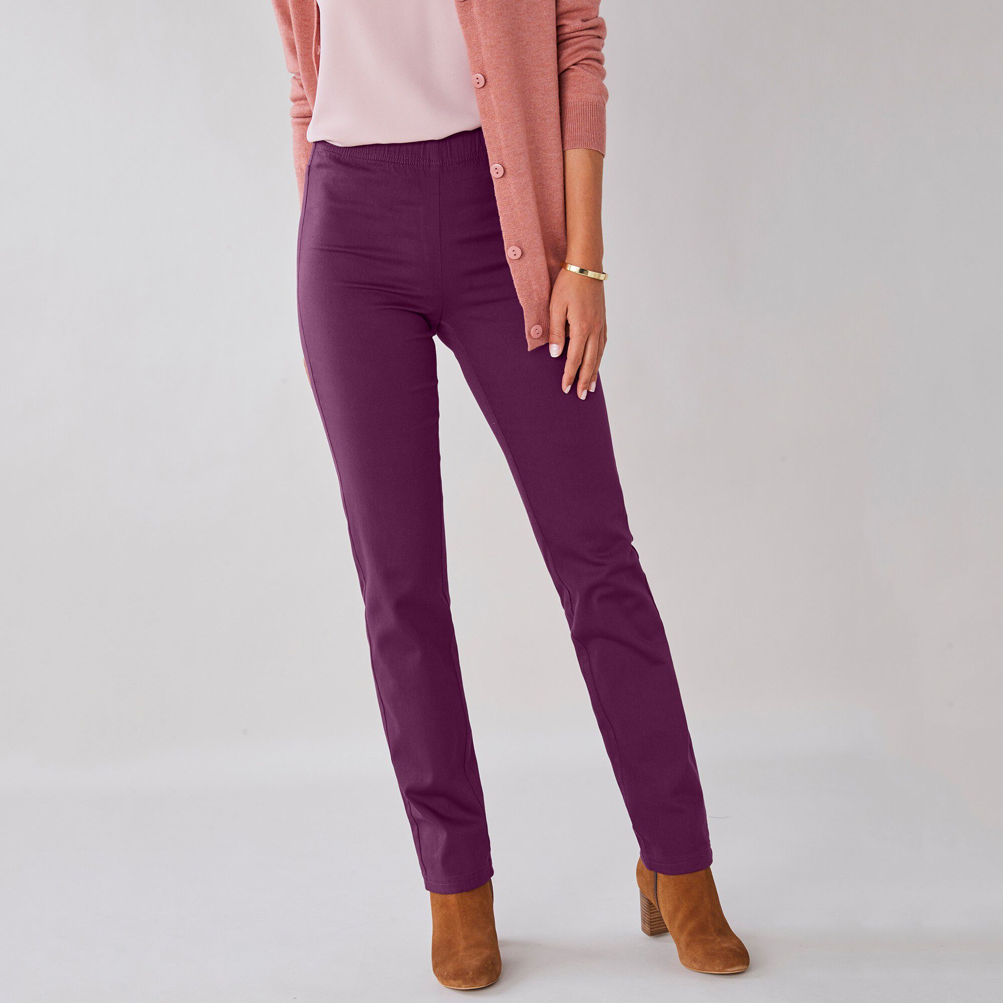 Pantalon sculptant effet ventre plat taille élastiquée