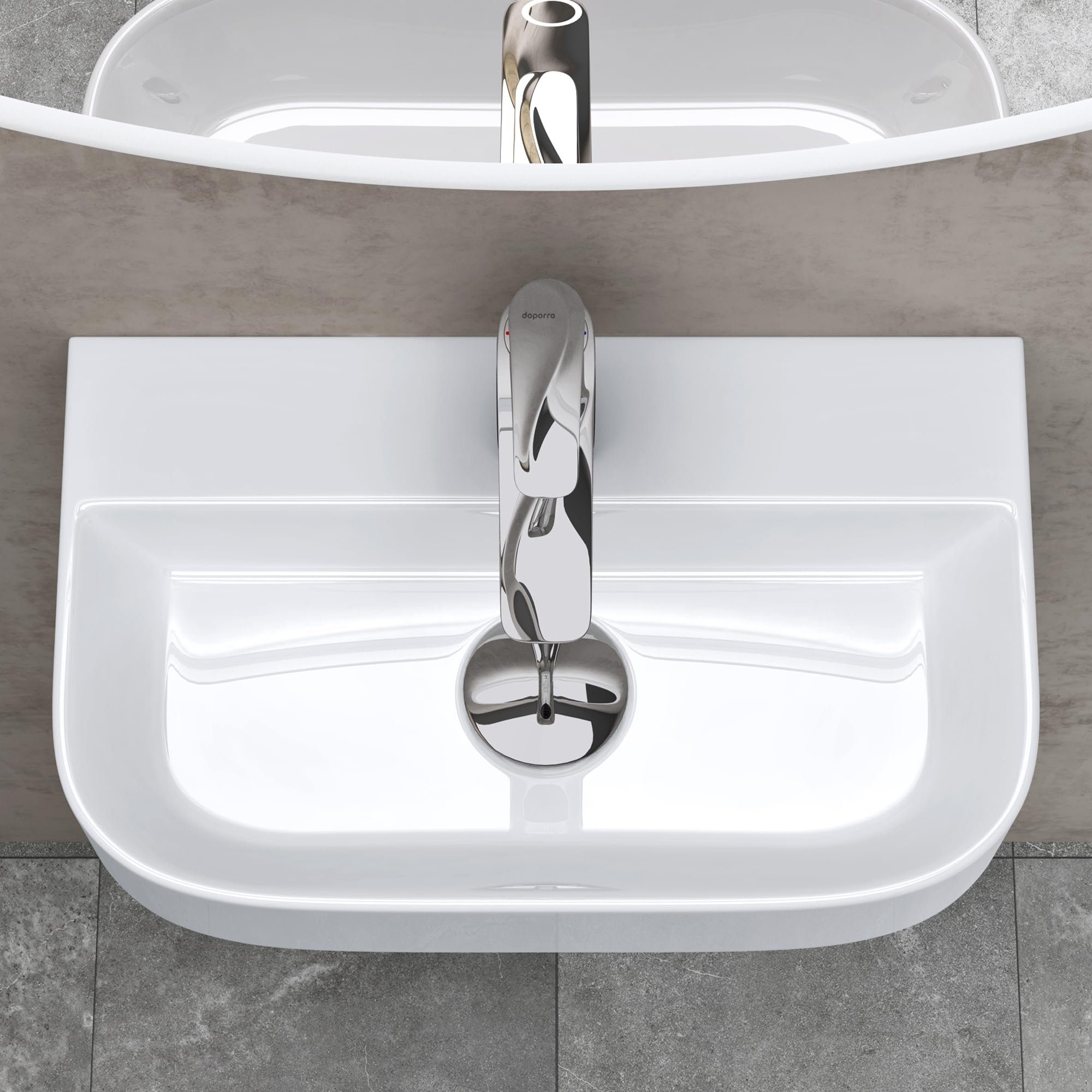 doporro Aufsatzwaschbecken Hängewaschbecken Keramik Gäste-WC Handwaschbecken Brüssel003