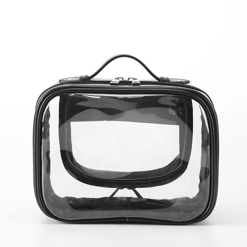 Runxizhou Kosmetikkoffer Transparent Kosmetiktasche,Doppelte Lage Reise Kulturbeutel(Schwarze) (1-tlg)
