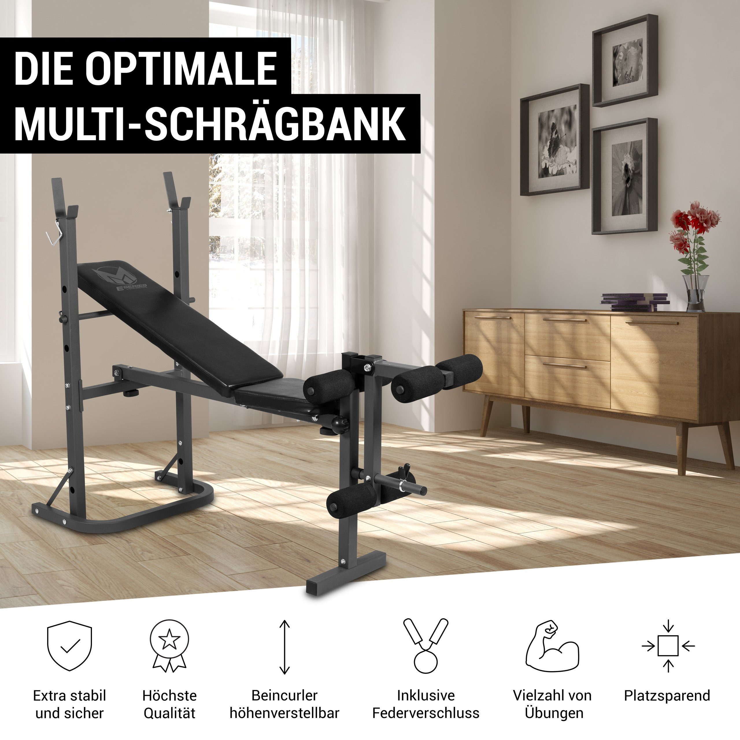 GYRONETICS Hantelbank Verstellbare, Beincurler - Schrägbank, Bankdrücken, Kraftstation, (1-tlg)