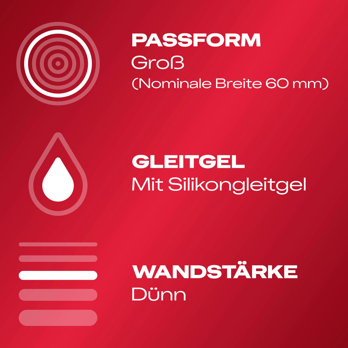 Kondome Gefühlsecht XXL, Breite 60mm, 8 St