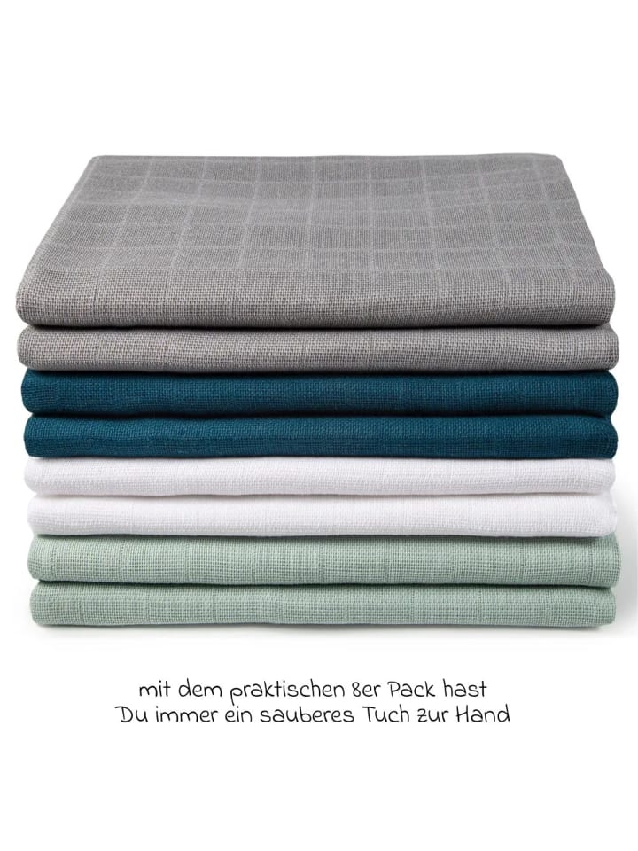 Makian Mullwindel / Mulltuch 8er Pack 80 x 80 cm - Patina in gruen,grau günstig kaufen onesize