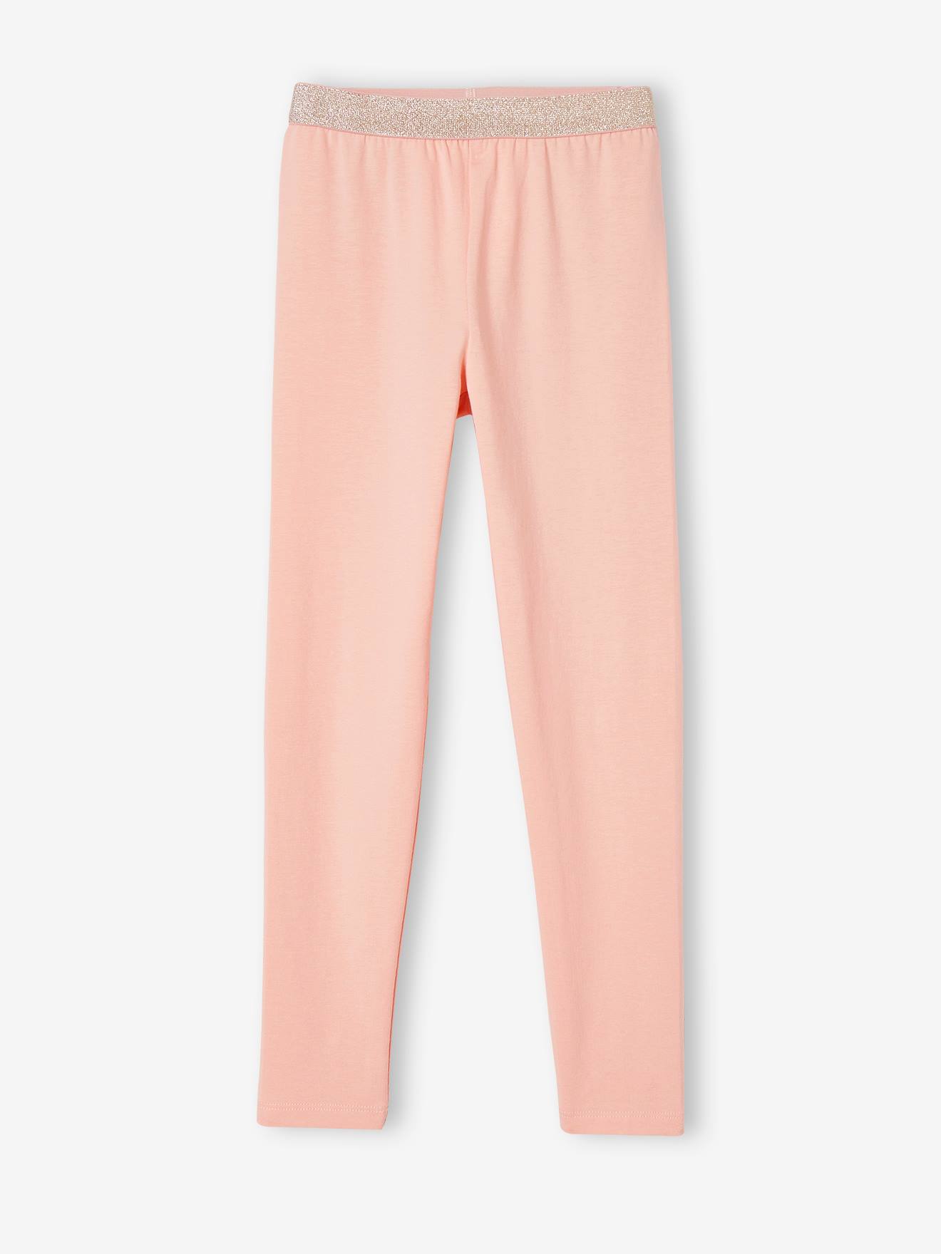 Legging uni fille élastique irisé BASICS vert émeraude