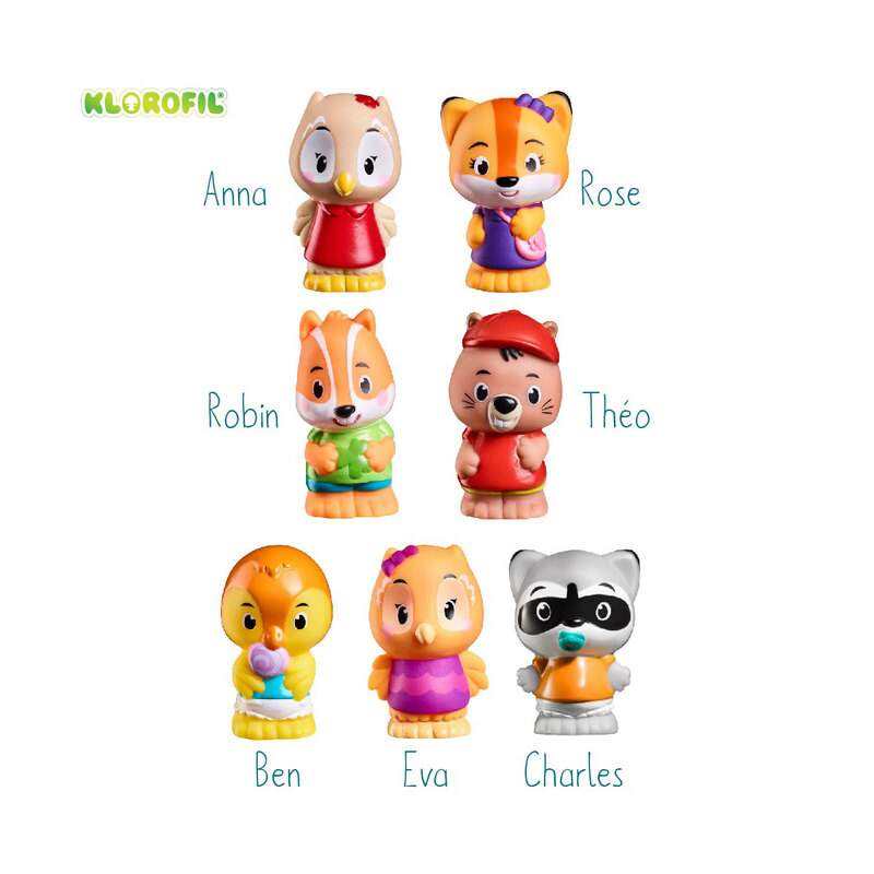 Lot de 7 personnages Klorofil