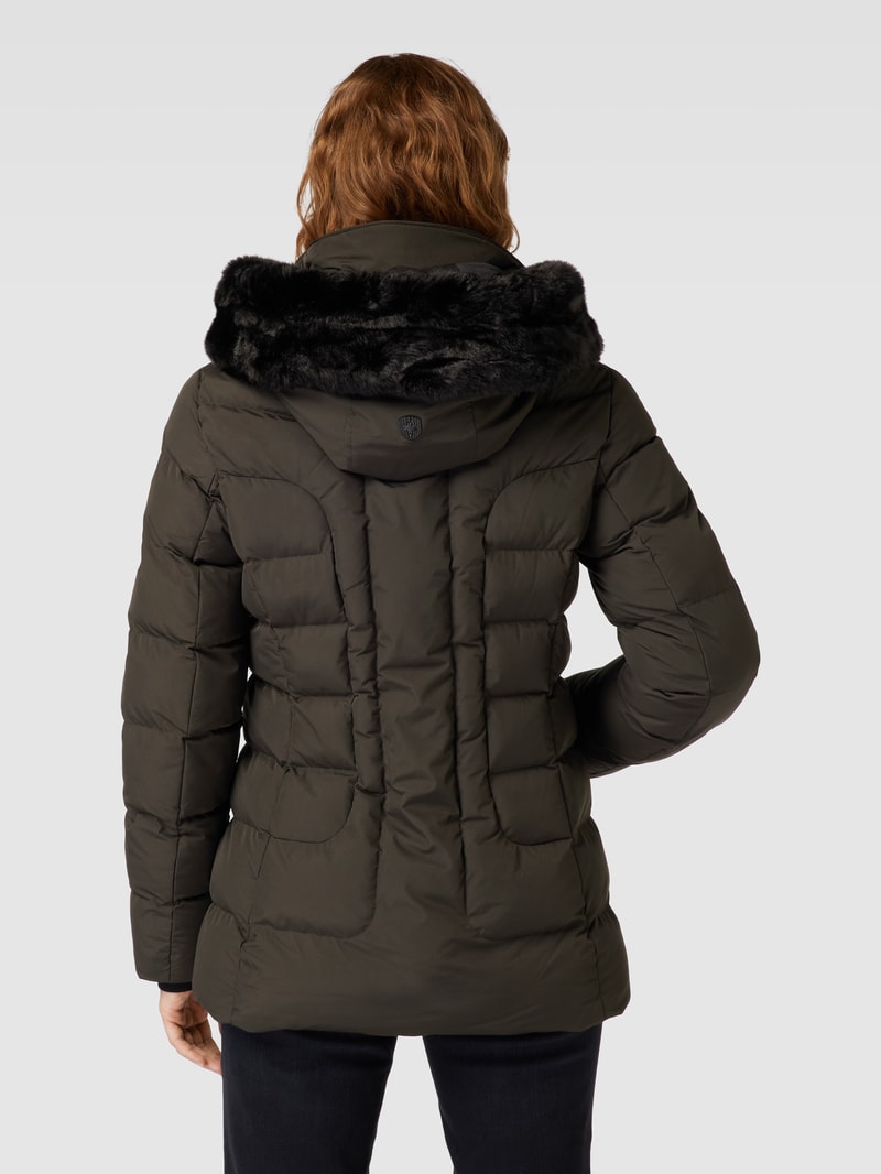 Funktionsjacke mit Kunstfellbesatz Modell 'Belvitesse' in olivgrün