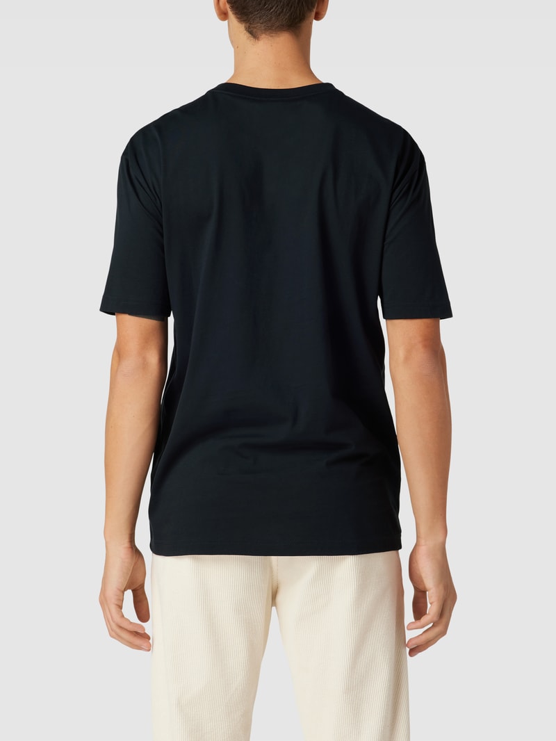T-Shirt mit Label-Print in dunkelblau