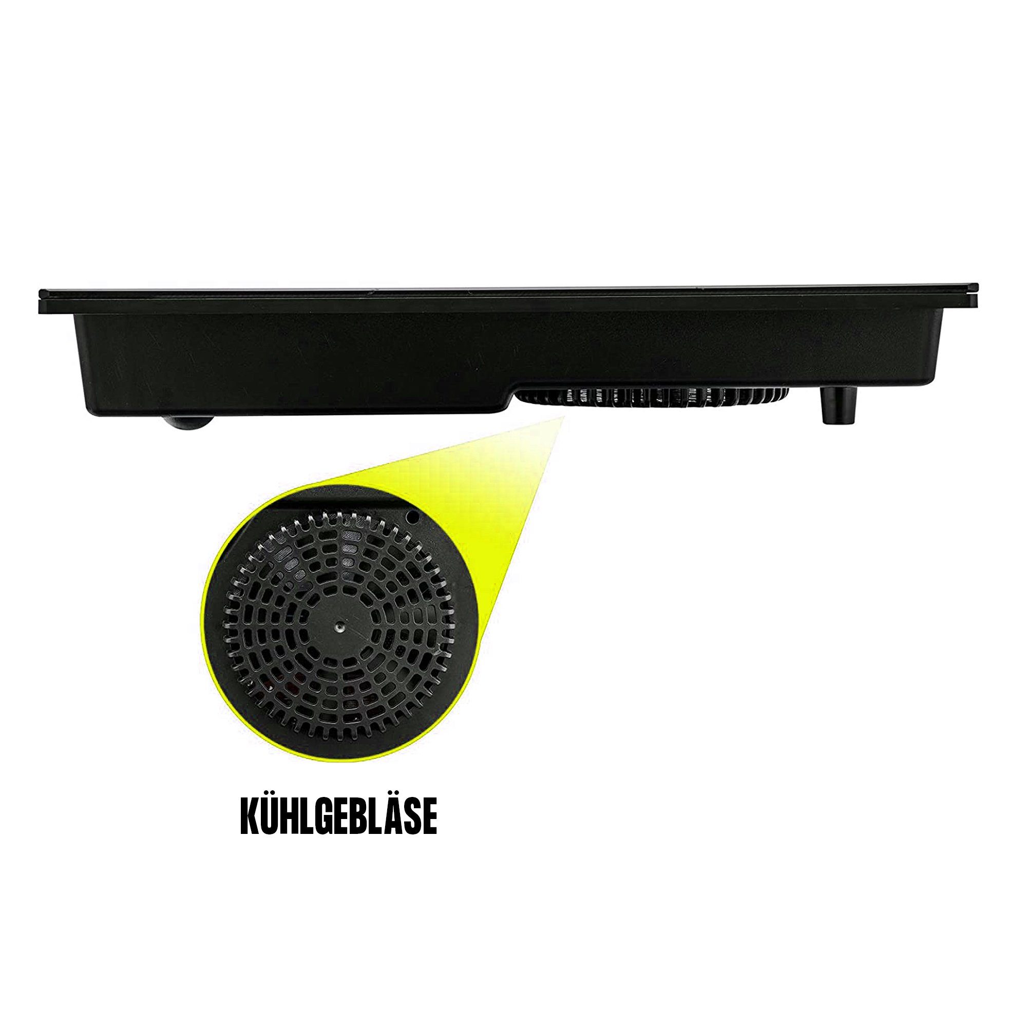 KB Elements Einzel-Induktionskochplatte ELK101P, 2000 Watt, Timer, Lüfter, automatische Abschaltung