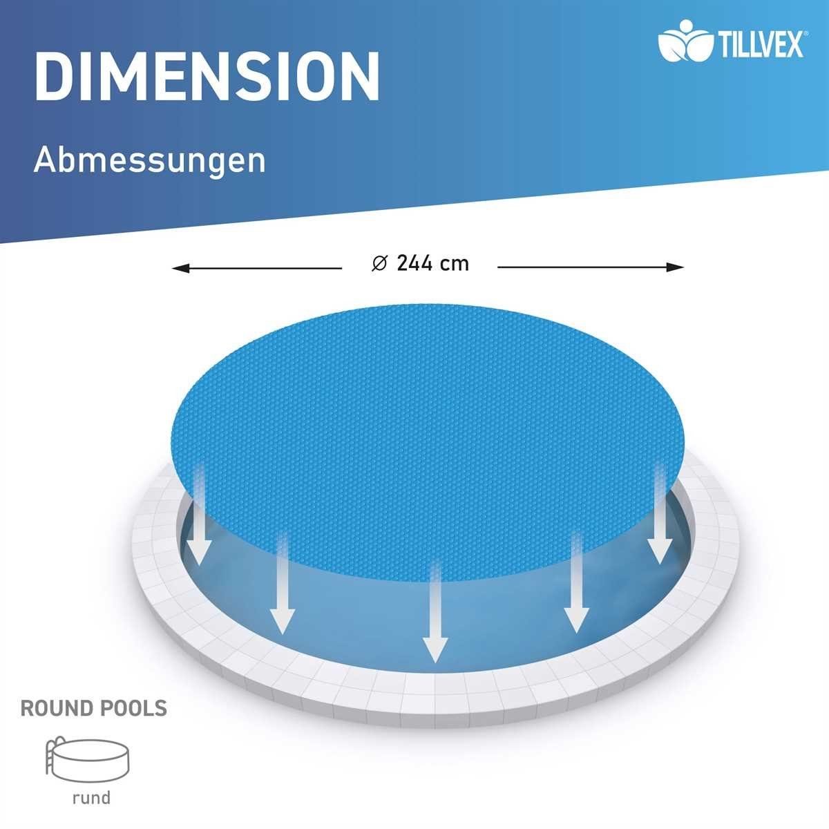 tillvex Pool-Abdeckplane Solarfolie Solarabdeckplane zuschneidbar Stärke 120 µm, Solarplane Poolheizung für Wassererwärmung
