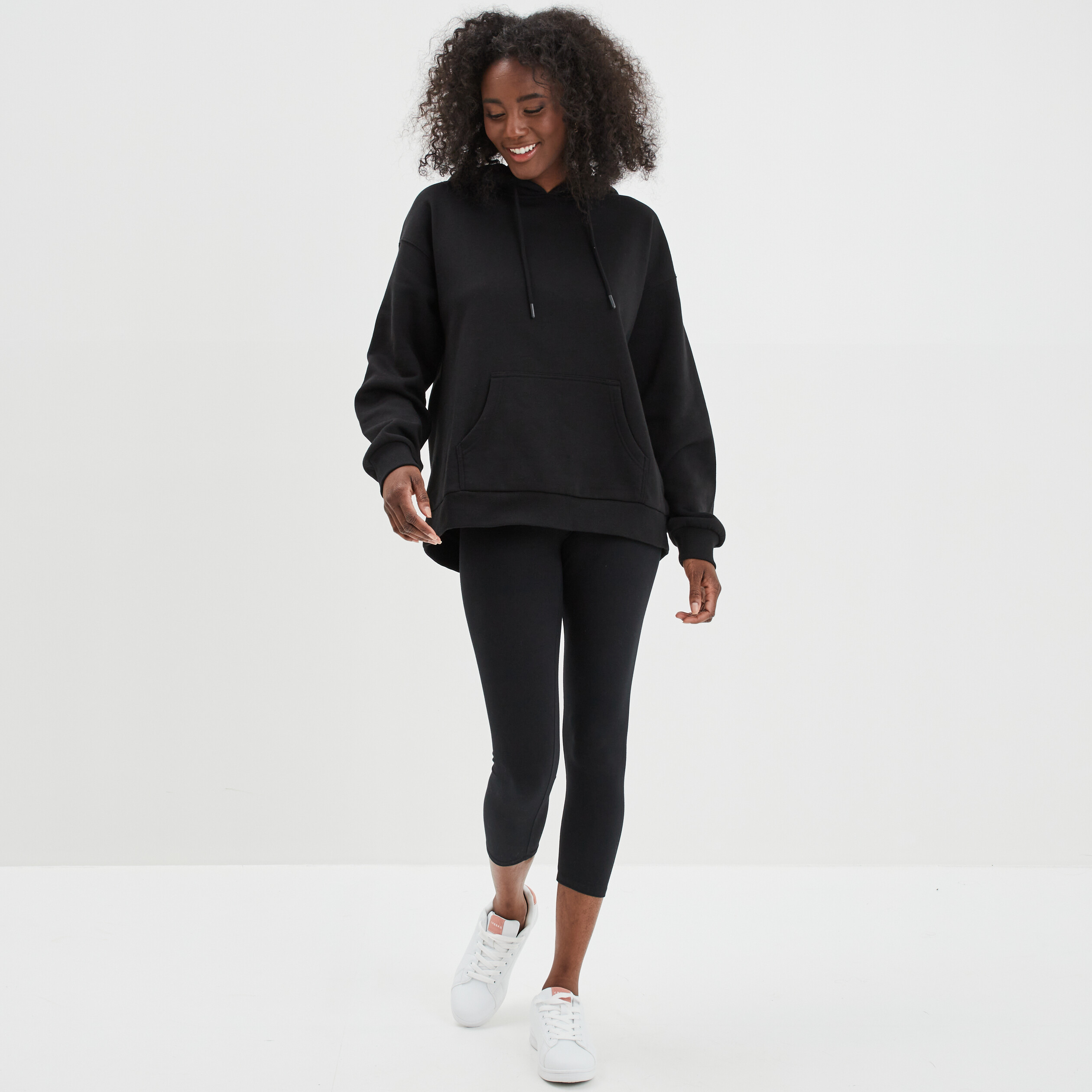 Legging 7 8ème taille élastiquée noir femme | La Halle
