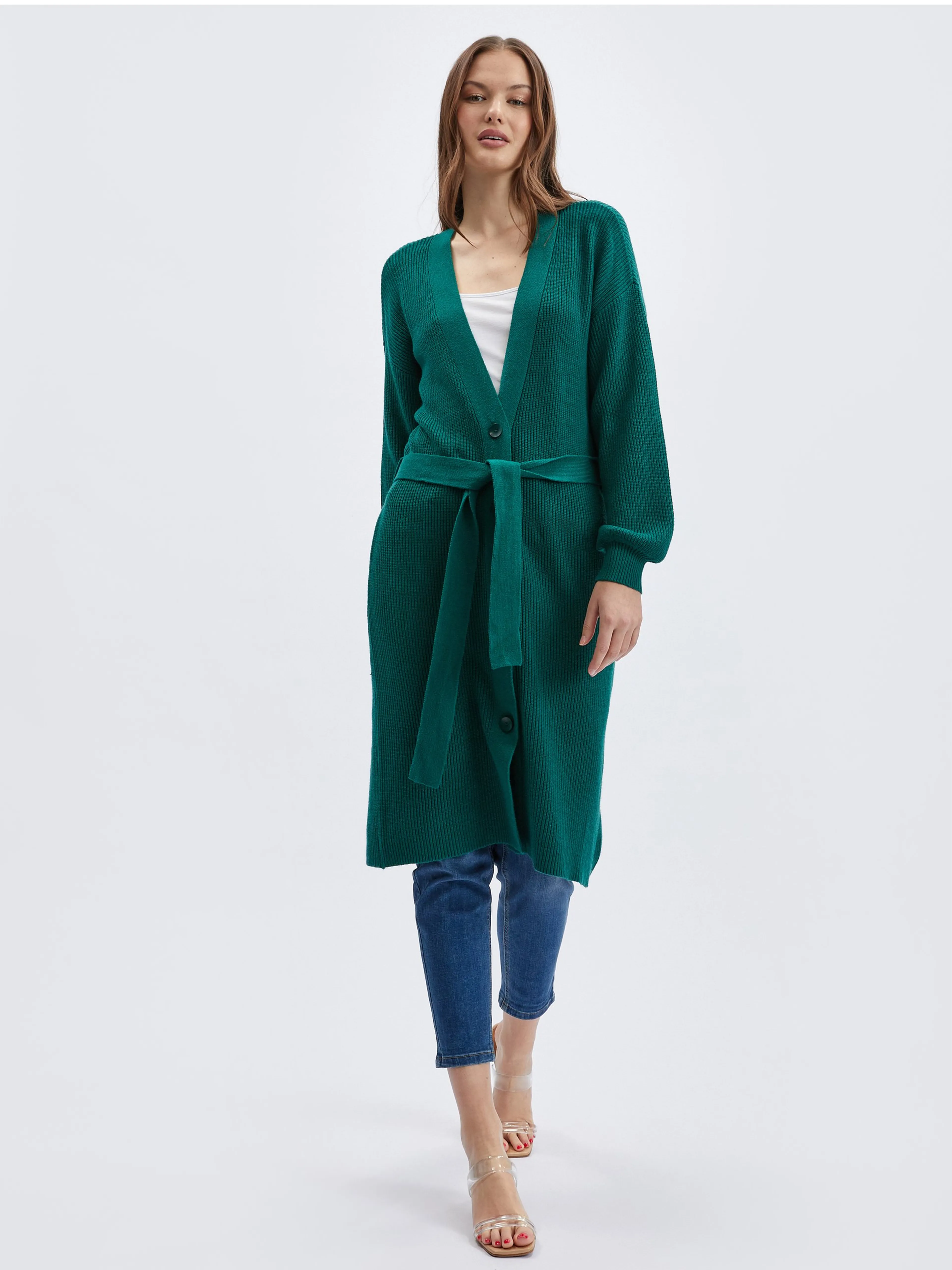 Petrolfarbener Damen Long Cardigan ORSAY