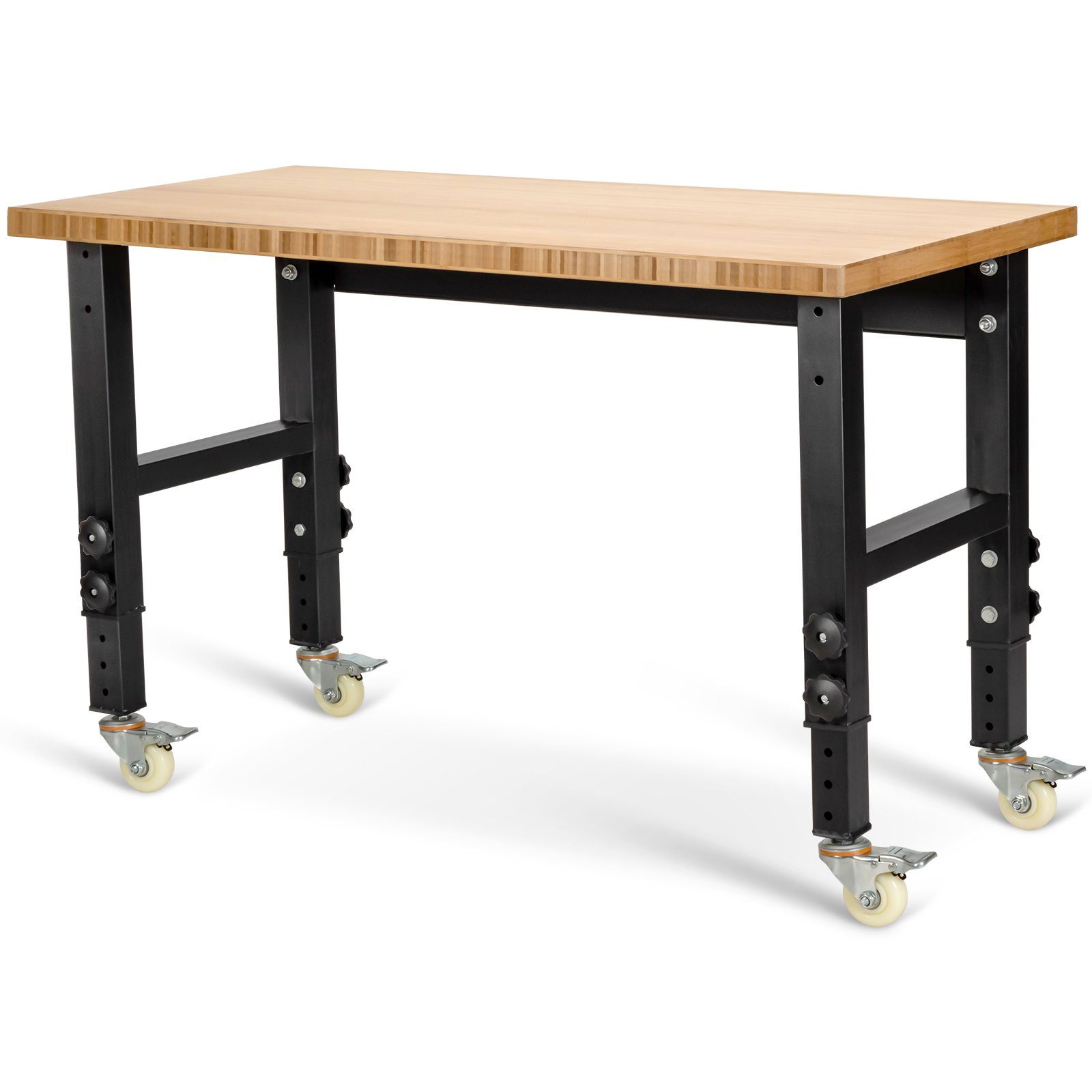 COSTWAY Werkbank, Höhenverstellbar, mit Rollen & Arbeitsfläche, 120cm