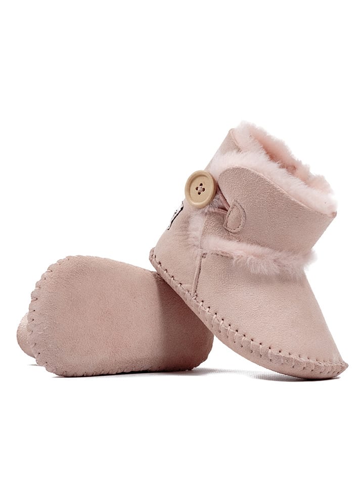 Hofbrucker Lammfell-Babyschuhe in Rosa günstig kaufen