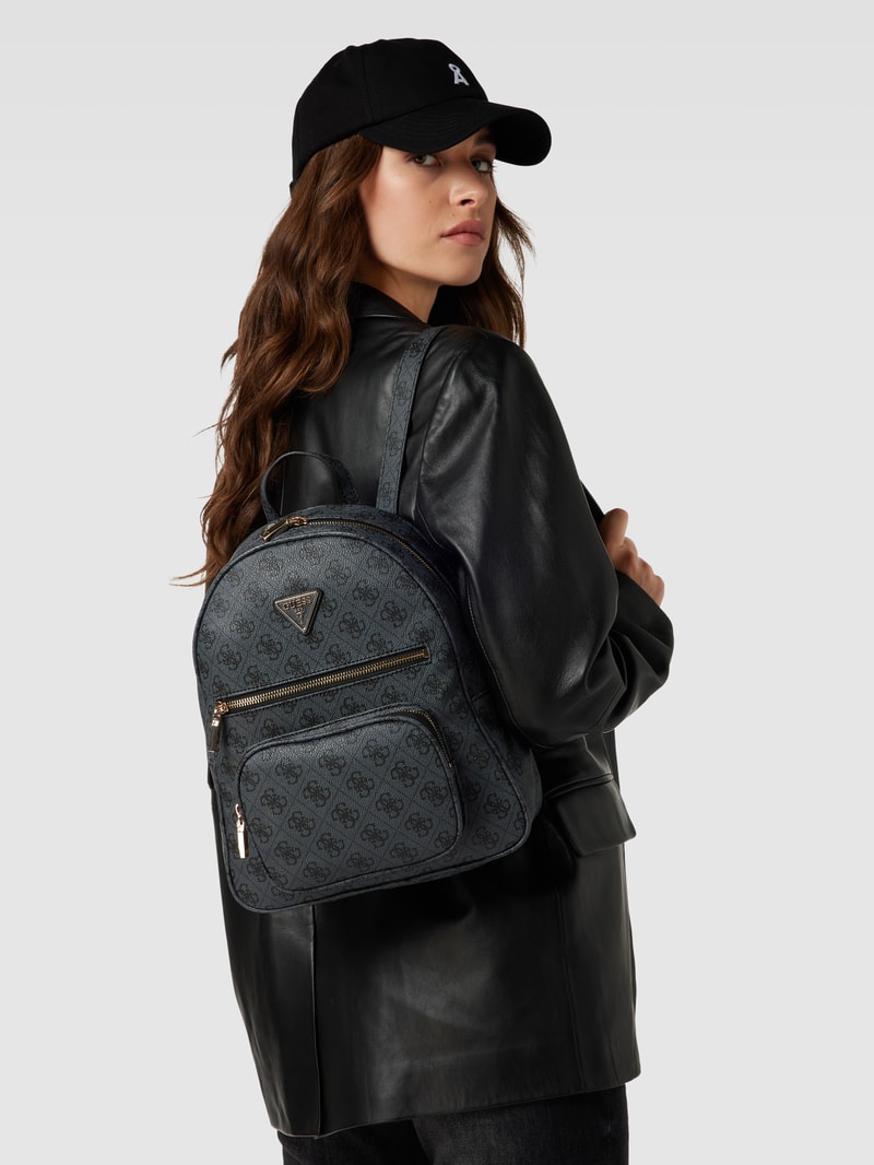 Rucksack mit Allover-Logo-Details Modell 'ECO ELEMENTS' in anthrazit
