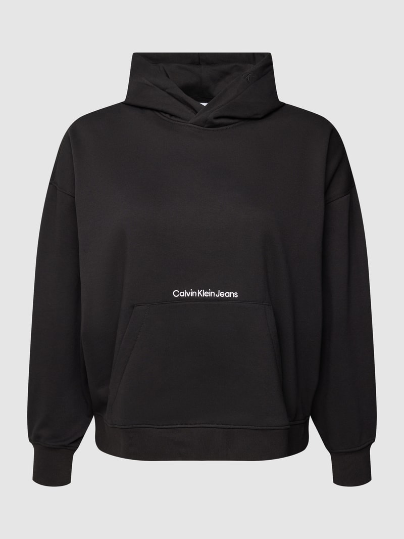 PLUS SIZE Hoodie mit Känguru-Tasche in schwarz