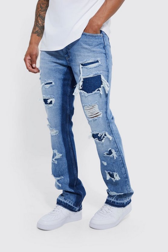 Zerrissene Slim-Fit Schlagjeans