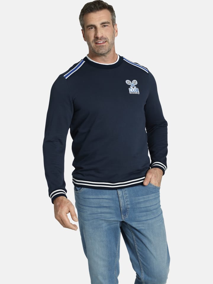 Charles Colby Sweatshirt EARL BRODIE in dunkelblau günstig kaufen