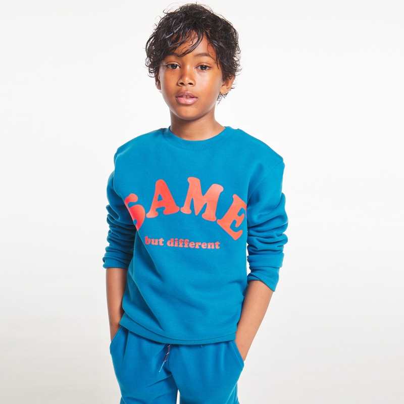 Sweat-shirt à message bleu garçon