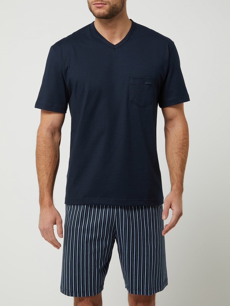 Pyjama aus Slingle Jersey Modell 'Relax' in dunkelblau