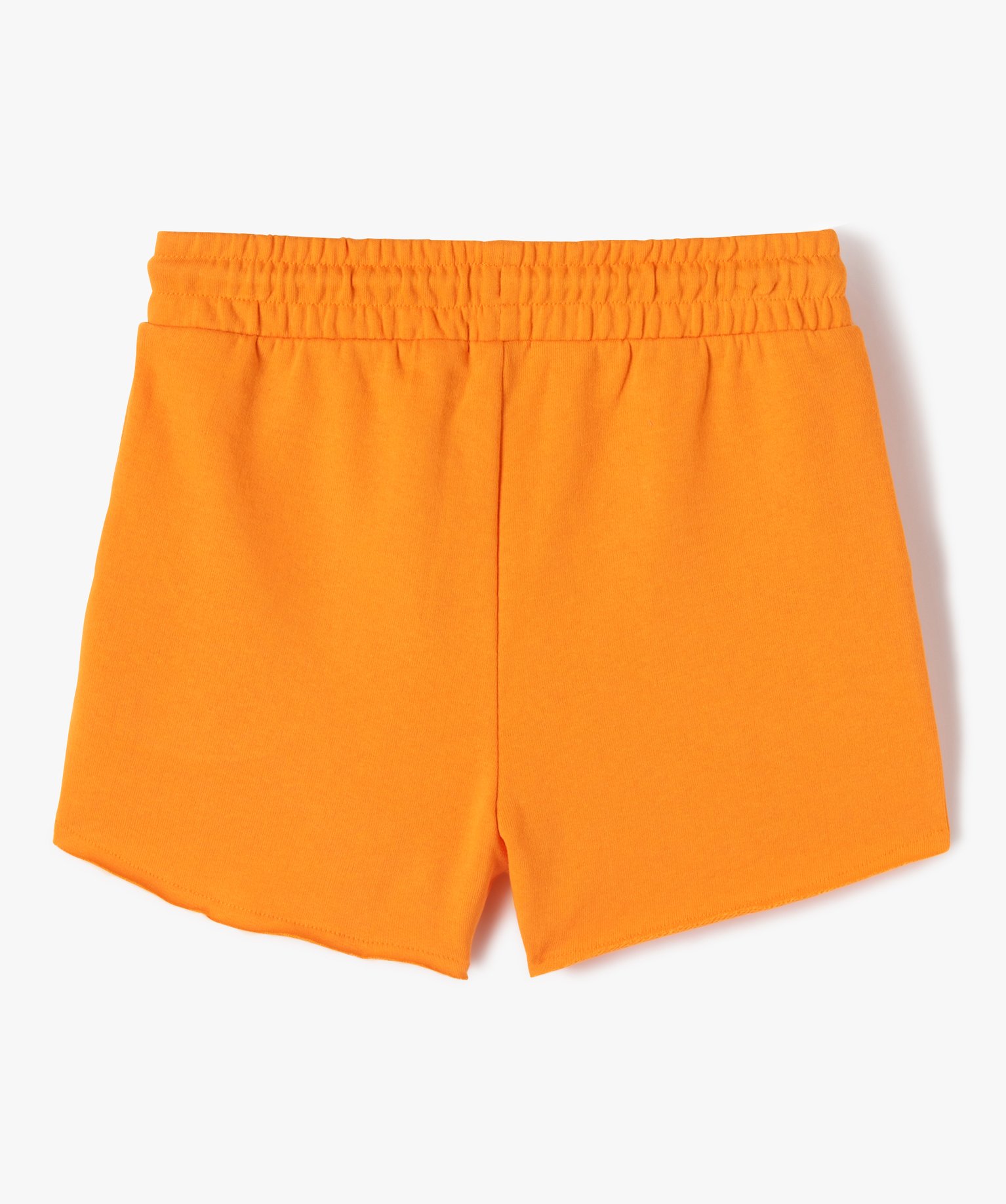Short fille en maille avec ceinture élastique orange | GEMO